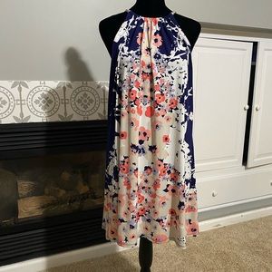 Alfani pink/blue floral with silver chained neck